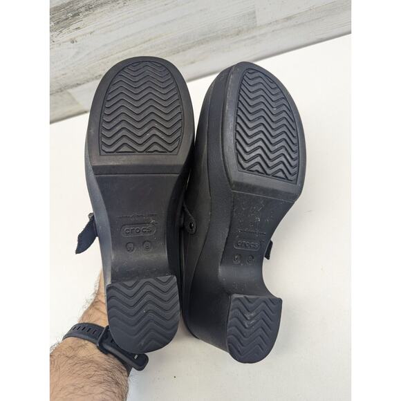 CROCS Dual‎ Comfort Black Sarah Mule Clog Closed Toe Heel Womens Size 8 - Picture 8 of 11